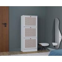 Kit Sapateira Spin Tropical 3 Portas E 2 Mesas De Cabeceira Carvalho/branco - 2