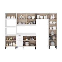 Kit De Cozinha Completa 5 Peças Alpha (2aéreos+1balcão+1paneleiro+1torrequente) C5p139 Branco - Carraro - 3