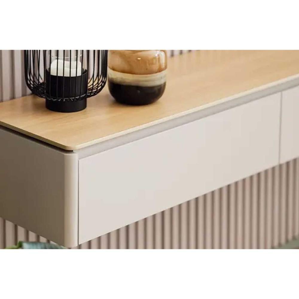 Módulo Nicho Curvo 220cm P- Painel De Sala Tauari-gris Fosco - Linea Brasil - 3