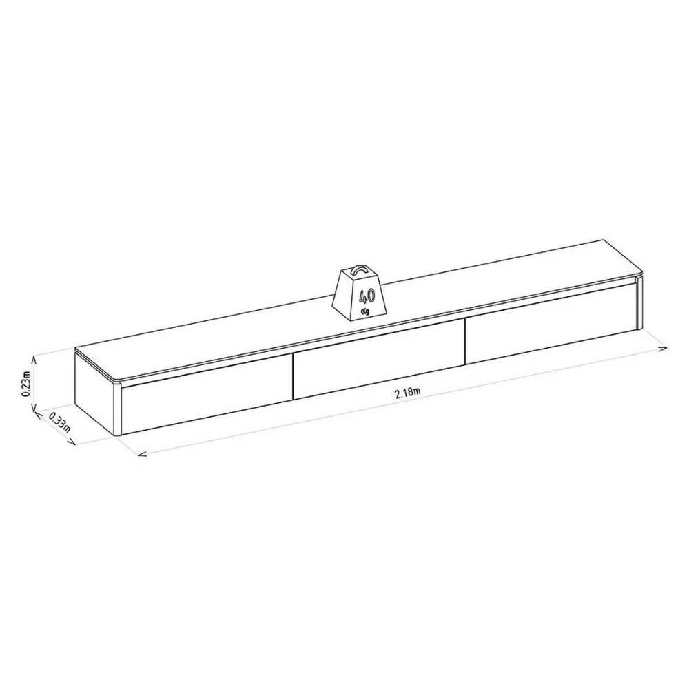 Módulo Nicho Curvo 220cm P- Painel De Sala Tauari-gris Fosco - Linea Brasil - 6