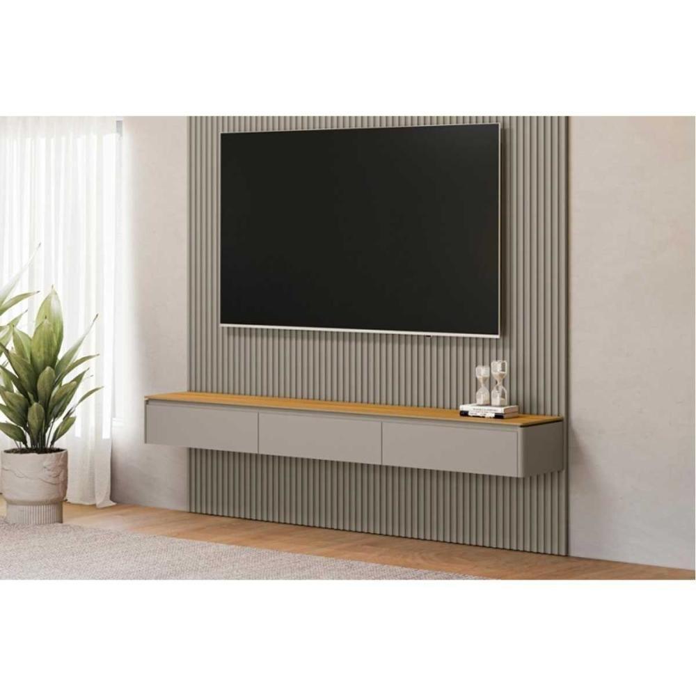 Módulo Nicho Curvo 220cm P- Painel De Sala Tauari-gris Fosco - Linea Brasil - 7