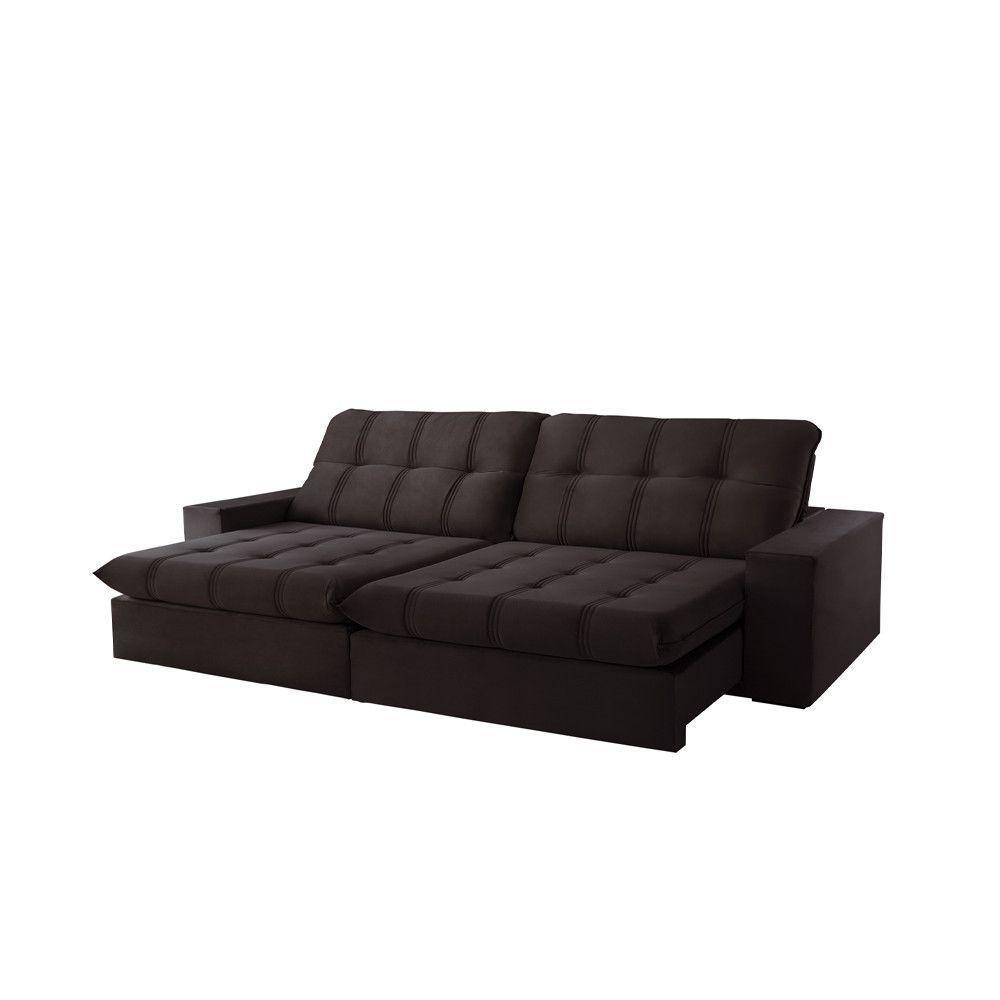 Sofá Retrátil Caparaó 1,80m 2 Lugares Molas Ensacadas Txr Marrom - 2