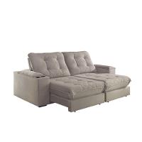 Sofá Retrátil Botucatu 2,50m 04 Lugares Molas Ensacadas Txr Bege - 2