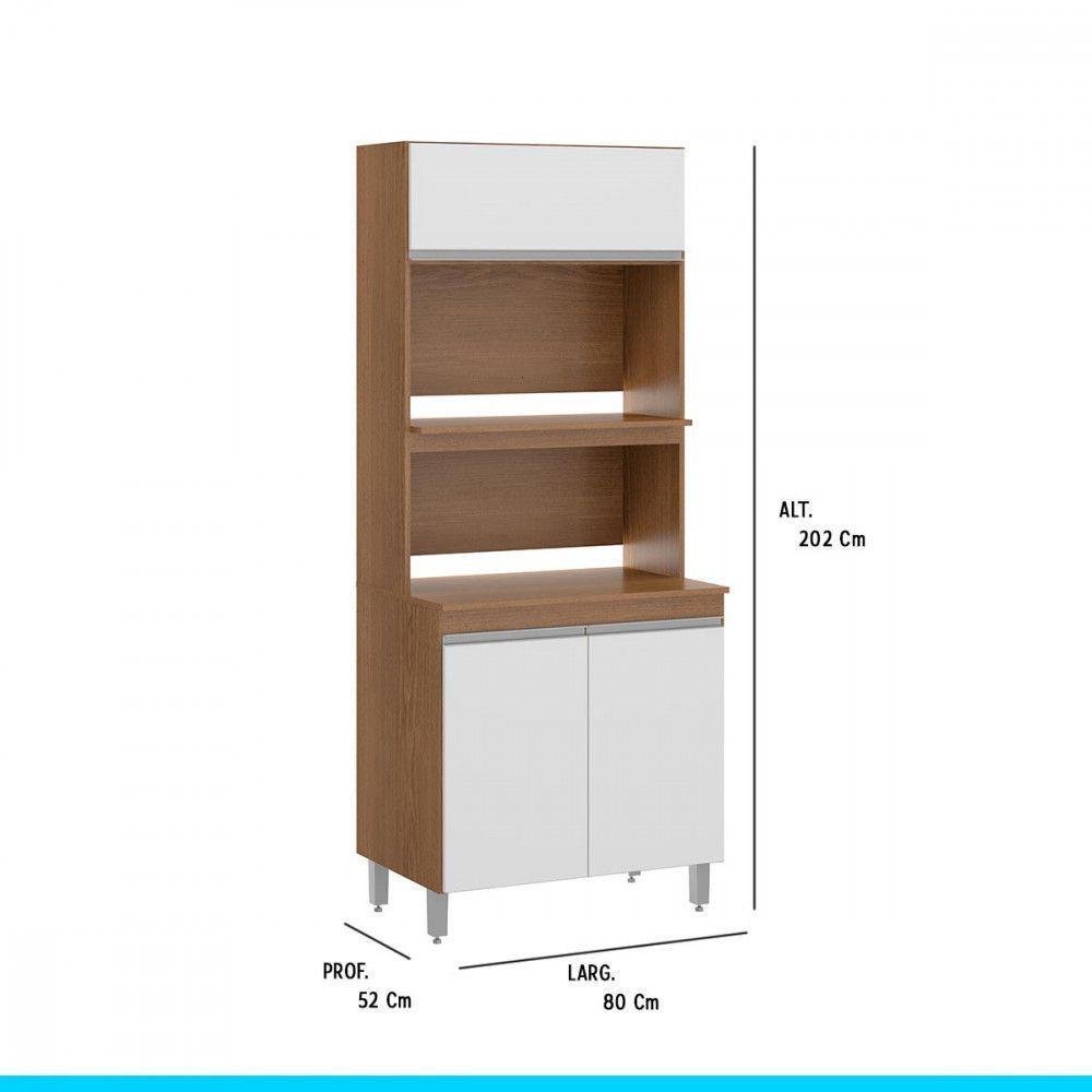 Kit Armário Torre Quente Cozinha Forno/micro Menu Móveis Branco - 4