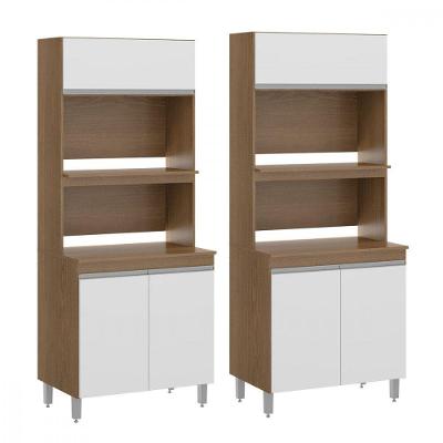 Kit Armário Torre Quente Cozinha Forno/micro Menu Móveis Branco