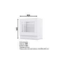 Módulo Cozinha Henn Americana Balcão C- Tampo P- Forno De Embutir 80cm Cinza-henn - 3