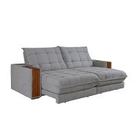 Sofá Retrátil Berlim 2,30m 4 Lugares Molas Ensacadas Txr Prata - 2