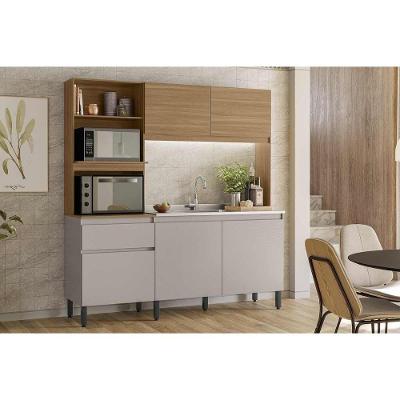 Kit De Cozinha Compacta Amaranto C- 5 Portas E 1 Gaveta 182cm Amendola-nude Prime Tx - Demóbile
