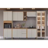 Kit Cozinha Completa 6 Peças Allure (2aéreos+2balcões+1cristaleira+1paneleiro) Cp07 Jequitiba-gris Fosco - Linea Brasil - 1