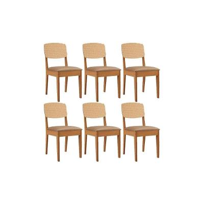 Kit 6 Cadeiras Sala Jantar Havana Premium 6 Un Naturalle-linho Bege Turim - Rufato
