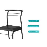 Kit 4 Cadeiras Sala Jantar 1708 Aço 4 Uni Preto-courano Preto - Carraro