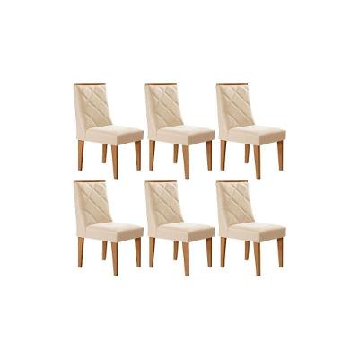 Kit 6 Cadeiras Sala Jantar Pietá 6 Un Naturalle-suede Creme - Rufato