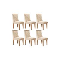 Kit 6 Cadeiras Sala Jantar Pietá 6 Un Naturalle-suede Creme - Rufato - 1