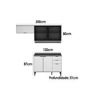 Kit Cozinha Modulada 3 Peças Alpha (2aéreos+1balcão) C3p31 Branco - Carraro - 2