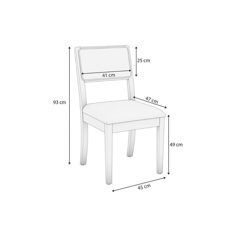 Kit 2 Cadeiras Sala Jantar Lola 2cmm001ca Premium Madeira Maciça 2 Un Carvalho-boucle Bege-tela Bege - Kappesberg - 2