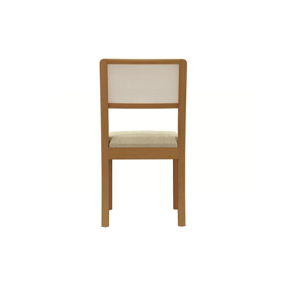 Kit 2 Cadeiras Sala Jantar Lola 2cmm001ca Premium Madeira Maciça 2 Un Carvalho-boucle Bege-tela Bege - Kappesberg - 4