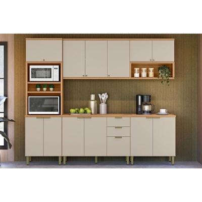 Kit Cozinha Modulada 5 Peças Selene (2aéreos+2balcões+1paneleiro) Cp03 Jequitiba-off White Fosco - Linea Brasil