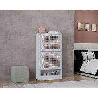 Kit 2 Sapateiras Tropical 2 Portas Multiuso Vertical Poquema Branco - 2