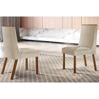 Kit 2 Cadeiras Sala Jantar Dakota 2 Un Imbuia - Naturale-suede Creme - Rufato - 1