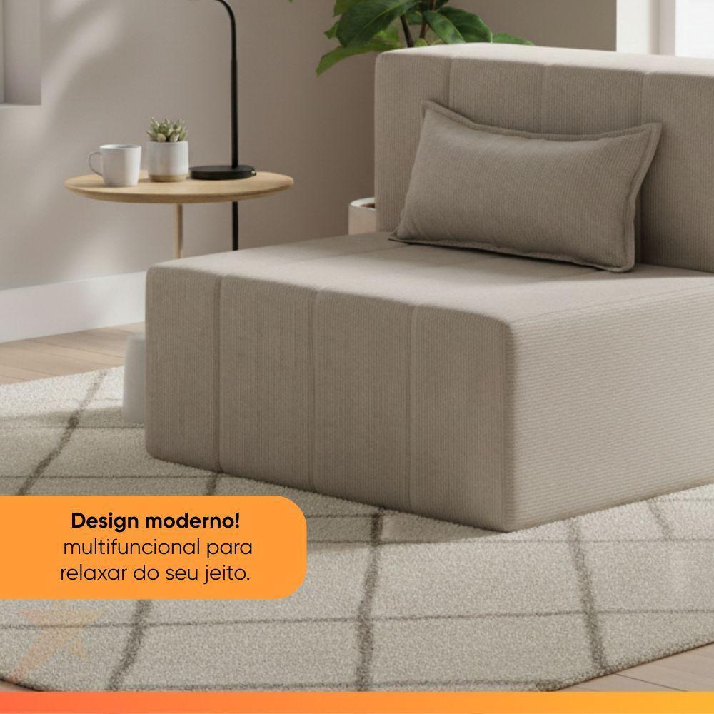Sofá Puff In Box Modular Com Encosto - Smart Pack Vanilla - 6