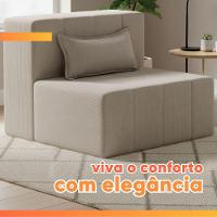Sofá Puff In Box Modular Com Encosto - Smart Pack Vanilla - 7