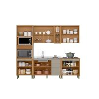 Kit Cozinha Modulada 5 Peças Allure (2aéreos+2balcões+1torrequente) Cp08 Jequitiba-gris Fosco - Linea Brasil