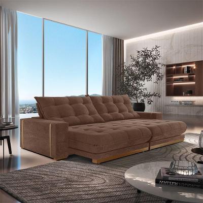 Sofá Retrátil Guaxupé 2,30m 04 Lugares Mola Ensacada Txr Cobre