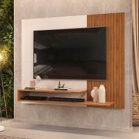 Painel Para Tv Até 50 Polegadas Detalhe Frisado Com Prateleiras Gael Madeirado/off White - 2