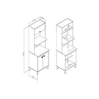 Paneleiro De Cozinha Torino C- 3 Portas 63cm Mel - Movelbento - 2