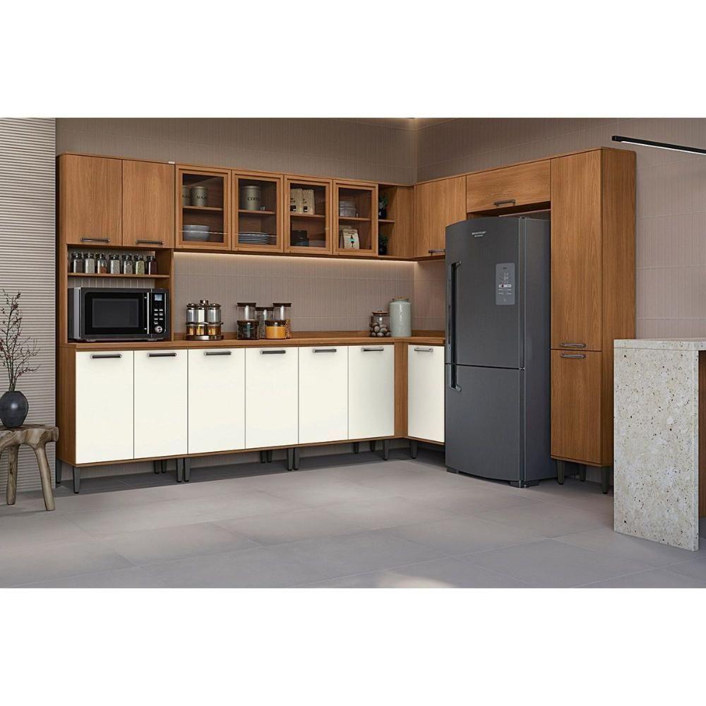 Paneleiro De Cozinha Linna T726 C- 4 Portas E 1 Nicho P- Forno 70cm Canela-off White - Kappesberg - 6