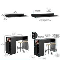 Kit Cozinha Compacta Bancada Ilha Gourmet Mdp Menu Móveis Preto - 3