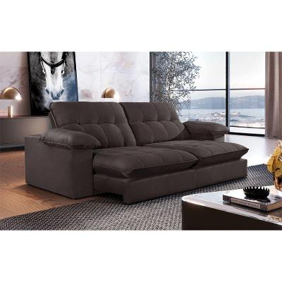 Sofá Retrátil Juiz De Fora 2,30m 4 Lugares Molas Ensac. Txr Marrom