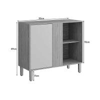 Módulo Cozinha Mgm Divina Balcão C- Tampo De Canto C- 1 Porta 92cm Cinamomo-platina-mgm - 3