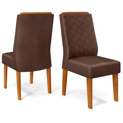 Kit 2 Cadeiras De Jantar Estofadas Lidia Veludo Moca Freijo Dj Moveis Veludo Moca Freijo