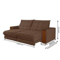 Sofá Retrátil Berlim 2,10m 3 Lugares Molas Ensacadas Txr Cobre - 3