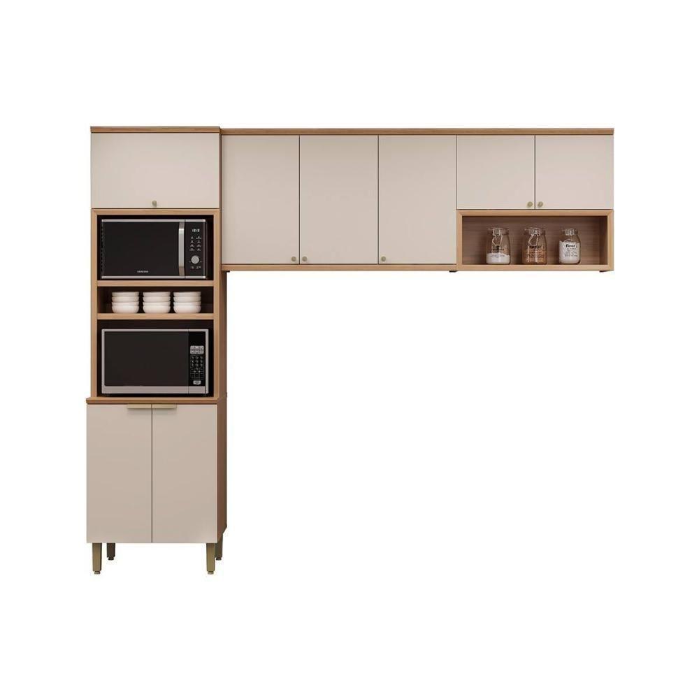 Kit Cozinha Modulada 3 Peças Selene (2aéreos+1torrequente) Cp13 Jequitiba-off White Fosco - Linea Brasil - 9