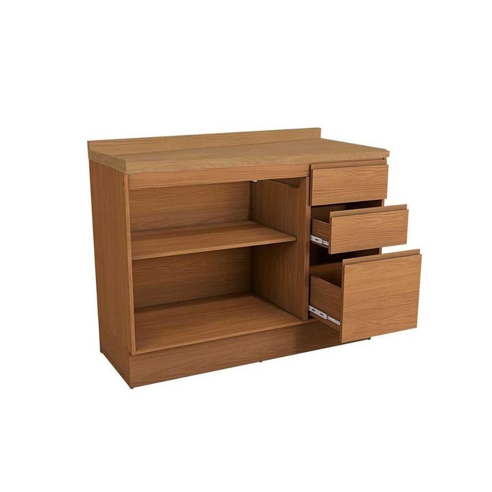 Módulos De Cozinha Kappesberg Ciela Balcão C- Tampo Ciela R626 C- 2 Portas E 3 Gavetas 120cm Canela-kappesberg - 5