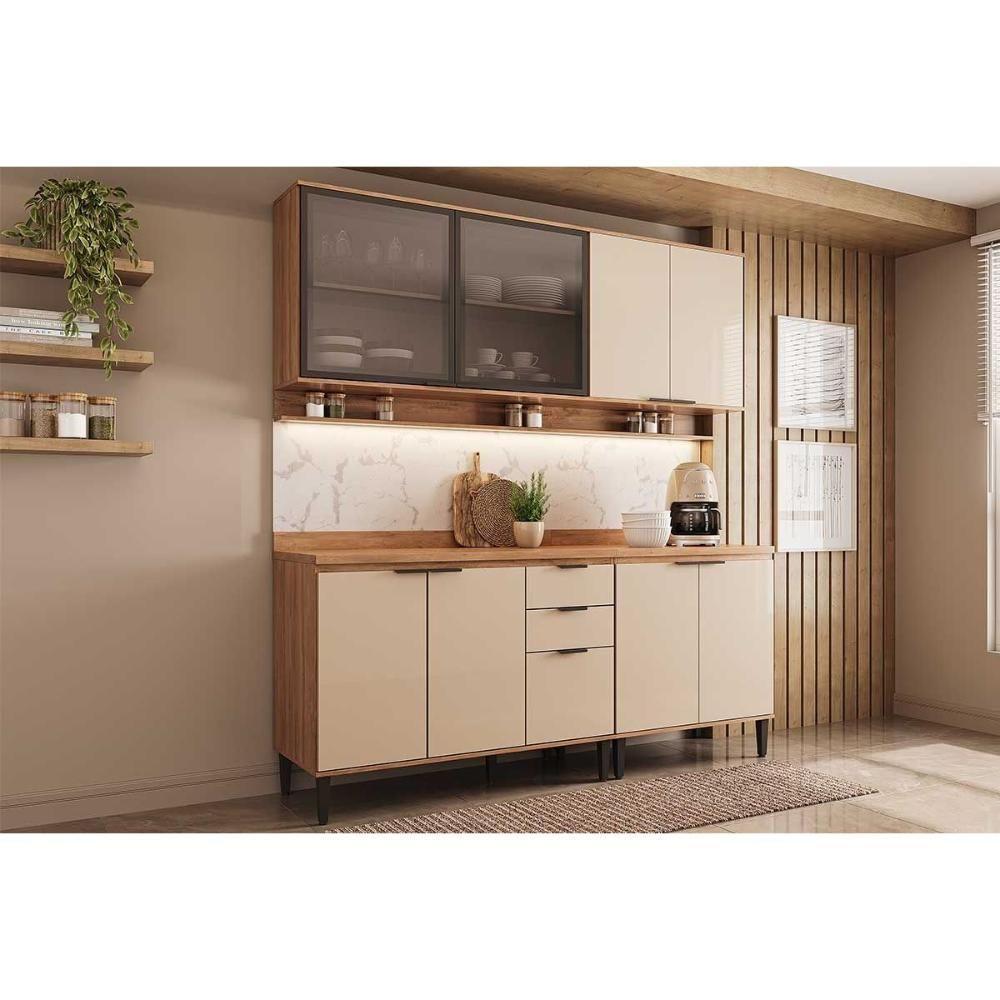 Kit De Cozinha Completa 4 Peças Alpha (2aéreos+2balcões) C4p176 Freijo-off White - Carraro - 1