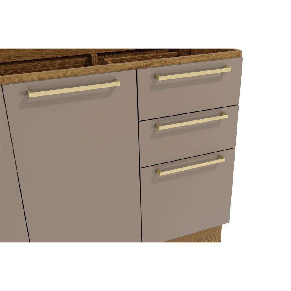 Kit Cozinha Modulada 3 Peças Botanic (1aéreo+1balcão+1complemento) C3p15 Nogueira-verde Oliva - Kappesberg - 7