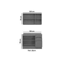 Kit Cozinha Modulada 3 Peças Botanic (1aéreo+1balcão+1complemento) C3p15 Nogueira-verde Oliva - Kappesberg - 3