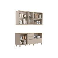 Kit Cozinha Modulada 4 Peças Atena (2balcões+2aéreos) Cp26 Jequitiba-off White Fosco - Linea Brasil - 3