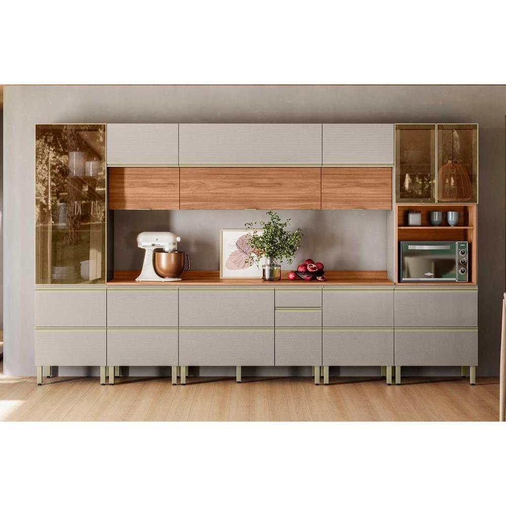 Tampo P- Balcão Cozinha Proença 120cm Nogueira Touch - Demóbile - 3