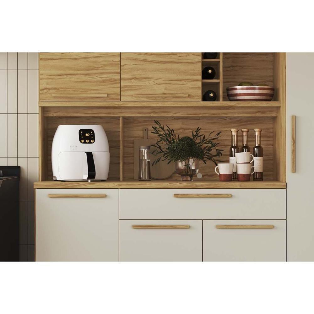 Kit De Cozinha Compacta Touriga C- 6 Portas E 1 Gaveta 220cm Amendoa-off White - Ronipa - 6