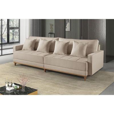 Sofá Fixo 3 Lugares M-199 2,00m Estofados Martins Linho Bege