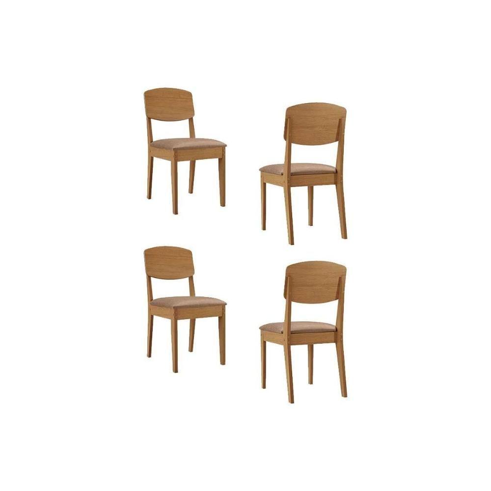 Kit 4 Cadeiras Sala Jantar Havana 4 Un Naturale-linho Capuccino - Rufato - 1