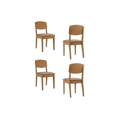 Kit 4 Cadeiras Sala Jantar Havana 4 Un Naturale-linho Capuccino - Rufato