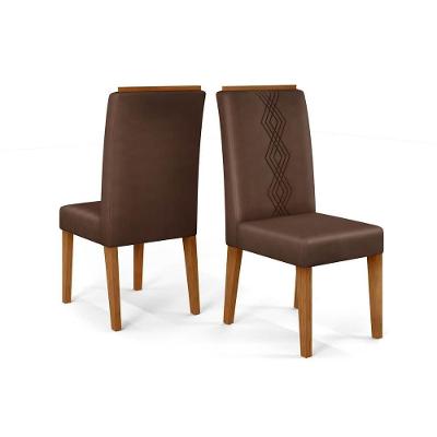Kit 2 Cadeiras Sala Jantar Yasmin 2 Un Freijó-suede Moca Marrom - Dj Móveis