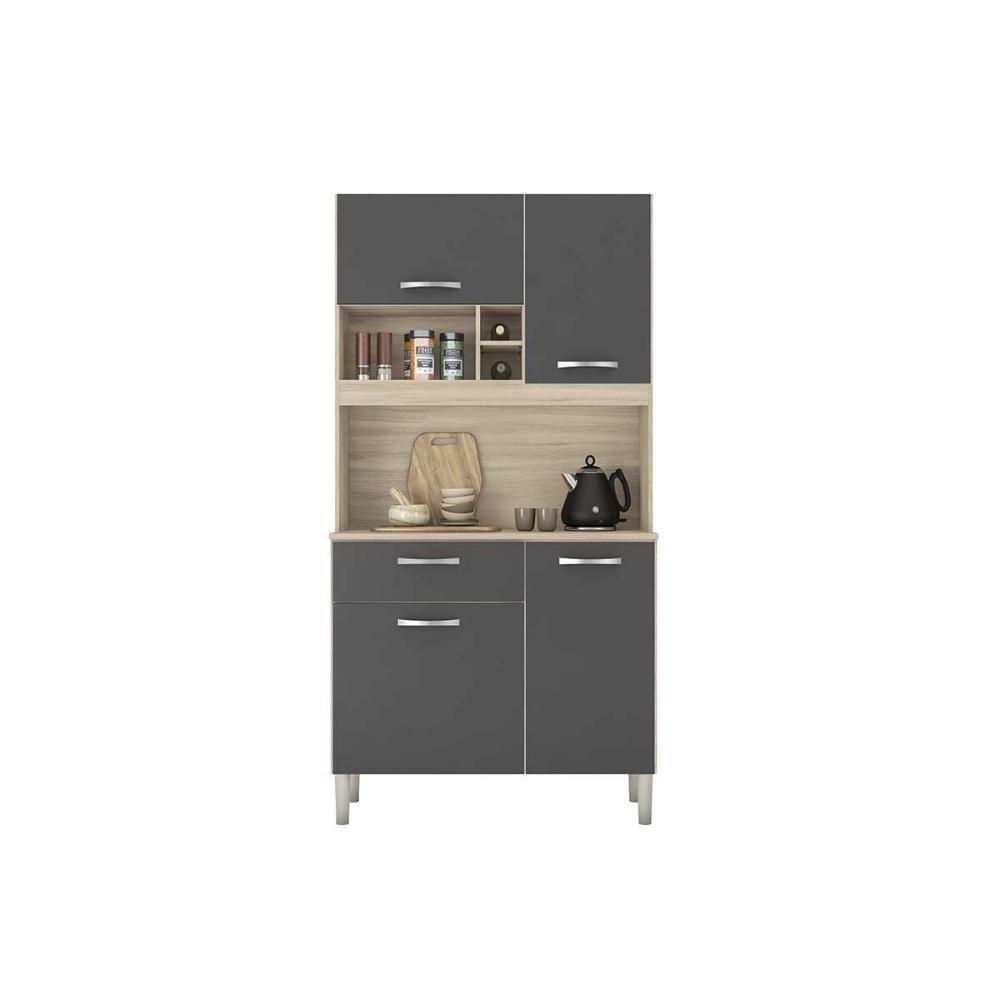 Kit De Cozinha Compacta Malta 4 Portas E 1 Gaveta 91cm Avena-grafito - Demóbile - 5
