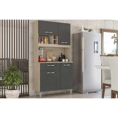 Kit de Cozinha Compacta Malta 4 Portas 1 Gaveta MDF 91cm Grafite