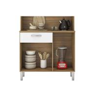 Kit De Cozinha Compacta Malta 4 Portas E 1 Gaveta 91cm Avena-grafito - Demóbile